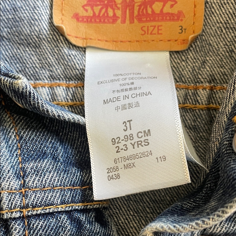 Levi's Kids Toddler Dark Blue Denim Trucker Jacket 3T - Picture 3 of 5